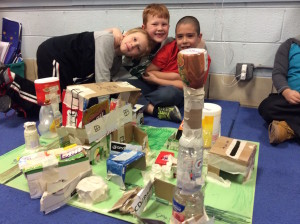 Second graders learn about building cities