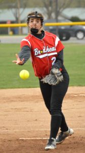 Azzy Steiner delivers the first pitch of the night