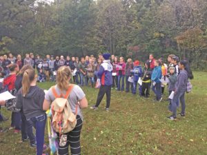 Students practice orienteering at Magnolia Bluff