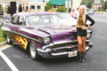 Kaitlyn Simpson, coordinator of the event, stands next to her 1957 Chevrolet Bel Air.