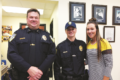 ERICA GOKEY PHOTO Independent-Register
Brodhead Chief Chris Hughes, Officer Tylor Hoard, and Hoard’s fiancée Taylor.