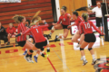 BECKY MALKOW PHOTO The Independent-Register
The Lady Cardinals celebrate a service ace in their come from behind win in game one vs. Egderton.