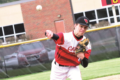 BECKY MALKOW PHOTO Independent Register
Andrew Brockwell delivers a pitch in the game one victory over Monroe Saturday.  Brockwell took the win on the mound, allowing zero runs on four hits and striking out five.