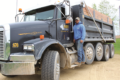 TONY ENDS PHOTO Independent Register
Bill Day and his wife Heather have launched a new business - Days Trucking - serving the Brodhead and state-line area, delivering crushed rock and forming gravel driveways.