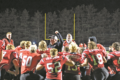 MANDY FIELDS PHOTO Independent Register
Brodhead v. Whitewater
	Head Coach Jim Matthys gives the traditional end zone boom after the Cards come up strong for Homecoming.