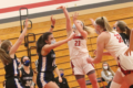 BECKY MALKOW PHOTO The Independent-Register
	The Lady Cardinals’ Kiarra Moe drills a three-pointer during the Feb. 6 home game against Evansville.