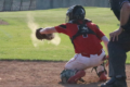 BECKY MALKOW PHOTO The Independent-Register
	Catcher Connor Green squeezes a third strike for an out in the game against Monroe last week.