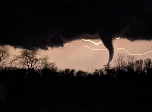 Tornado strikes near Evansville on Feb. 8